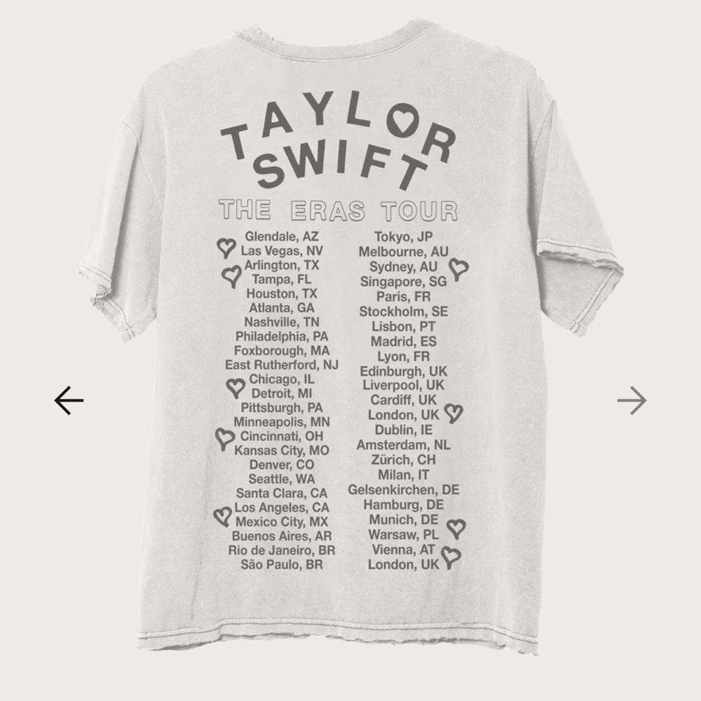 Taylor Swift eras Tour t shirt L
